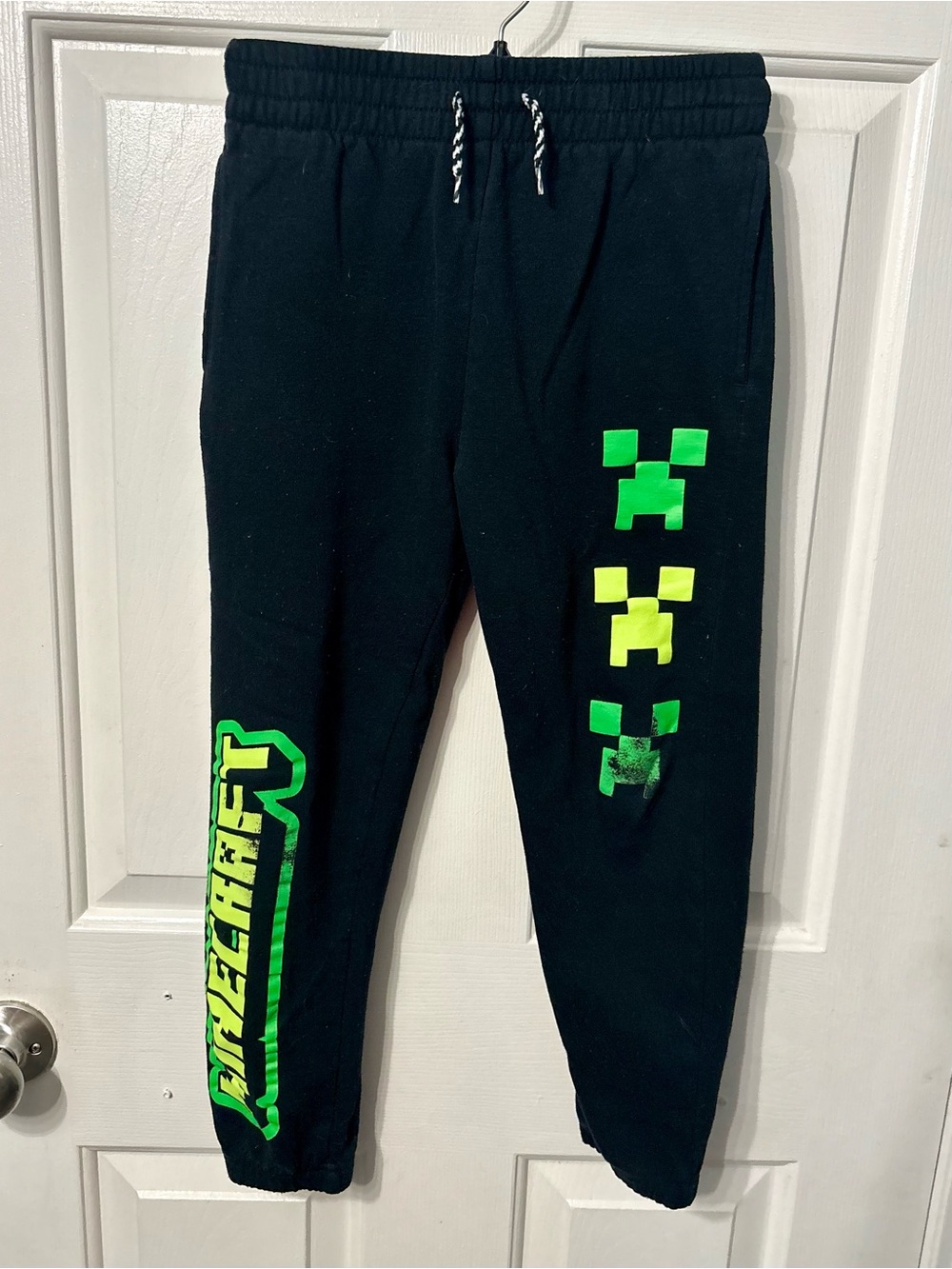 MAD Engine Black Joggers with Neon Green Minecraft Graphics